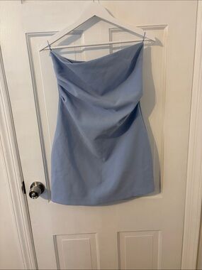 Zara light blue mini dress